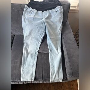 Maternity Jean, light blue, stomach band, size 16